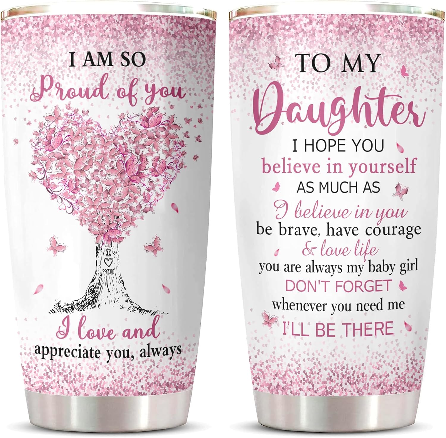 ZANIION Daughter Gift from Mom Dad Tumbler 1PC - Daughters Cup - To My Girl Gifts from Mother/Father, Christmas Mothers Day Birthday Gifts for My Girl Present for Adult Daughter Cup 20oz