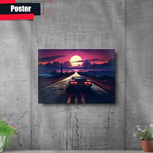 Miniatura 2 de Unique Synthwave Style Retro Art, 80s style art, framed poster print, guest room art, cool living room art, Home Decor, Decor poster