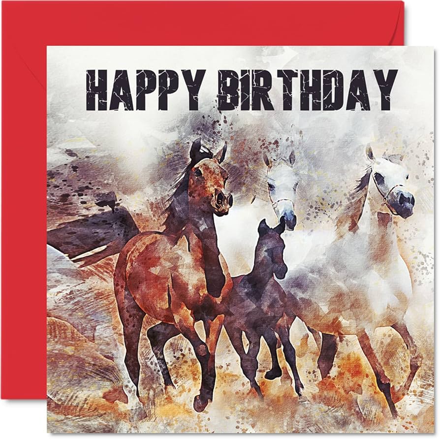 Amazon.com : Horse Birthday Cards for Women Men - Stable Farm Horses - Nature Birthday Card for Daughter Sister Aunt Mom Nanny Son Brother Dad Papa Pops Uncle Grandma, 5.7 x 5.7 amazon-com-horse-birthday-cards-for-women-men-stable-farm-horses-nature-birthday-card-for-daughter-sister-aunt-mom-nanny-son-brother-dad-papa-pops-uncle-grandma-5-7-x-5-7