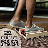 Vista 5 de JobSite Boot Scraper - Outdoor Boot Brush Scrubber Brush - Compact, Portable Shoe Cleaner for Home, RVs, Trucks, Kids - Timber Edition