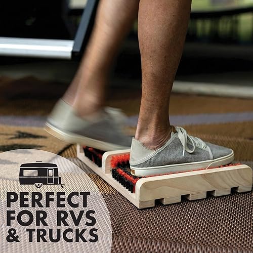 Miniatura 5 de JobSite Boot Scraper - Outdoor Boot Brush Scrubber Brush - Compact, Portable Shoe Cleaner for Home, RVs, Trucks, Kids - Timber Edition
