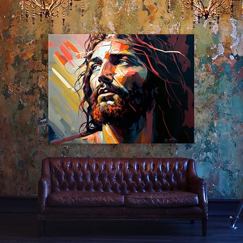 Vista 73 de Sense Canvas Jesús 1 - Lienzo decorativo para decoración del hogar, póster de pared XL, 48 x 36 / 1.5 pulgadas Jesús 1,Jesús 17,Jesús 18,Jesús