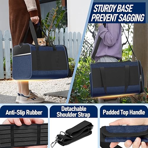 Miniatura 3 de GAPZER Transportador para perros y gatos suaves para gatos grandes de 20 a 25 librasbolsa de transporte para mascotas de 15 libras para