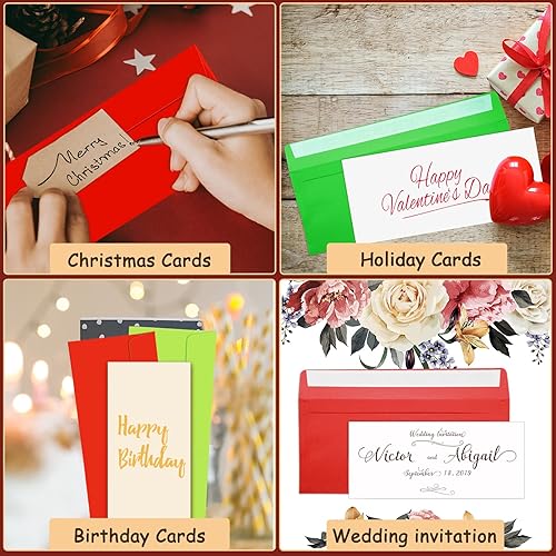 Miniatura 10 de 500 sobres de negocios #10, sobres adhesivos estándar, sobres de colores para facturas de cheques de oficina, cartas, invitaciones, anuncios, 4-18 x