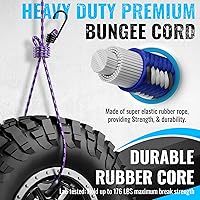 Vista 2 de GOEASY0312 Cuerdas Elásticas Premium de Servicio Pesado - 17 Piezas de Cuerdas Elásticas con Ganchos en un Frasco de Almacenamiento Incluye 10