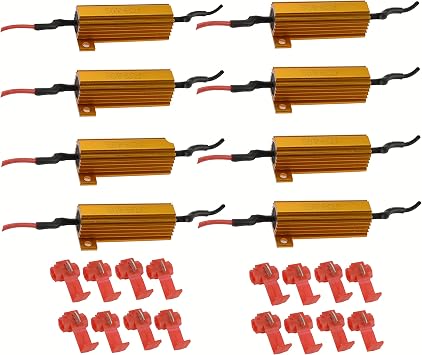 Innovited 8Pcs 50W 6ohm Load Resistors For LED HID Bulb Fast Hyper Flash Turn Signal Blink