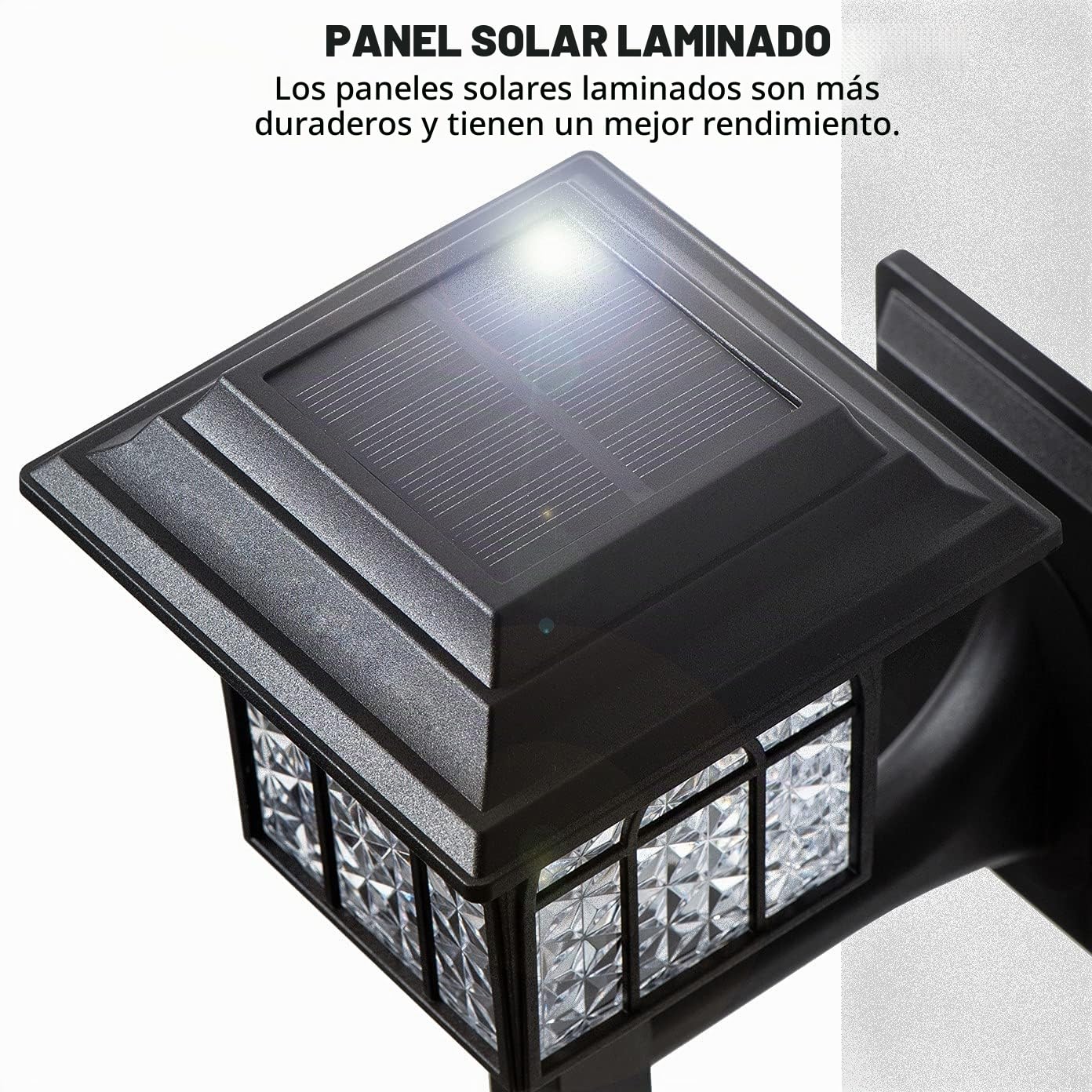LeiDrail Luz Solar Exterior Focos LED Solares Impermeable Aplique Lámpara para Jardín Patio Entrada Garaje Terraza - 4 Paquetes
