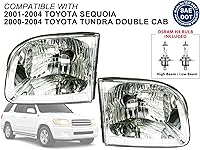 Vista 4 de Auto Parts Avenue Reemplazo de faro para 2000 2001 2002 2003 2004 Tundra (solo modelo de doble cabina) 2001 2002 2003 2004 Sequoia par lado derecho