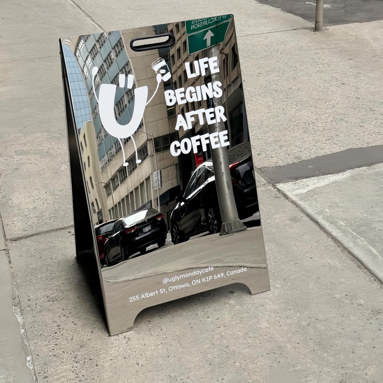 Custom A-Frame Sign – Customizable Stainless Steel Mirror Sidewalk Sign, Outdoor Advertising Sandwich Board for Branding & Business Hours Display (Optional 20" to 40")