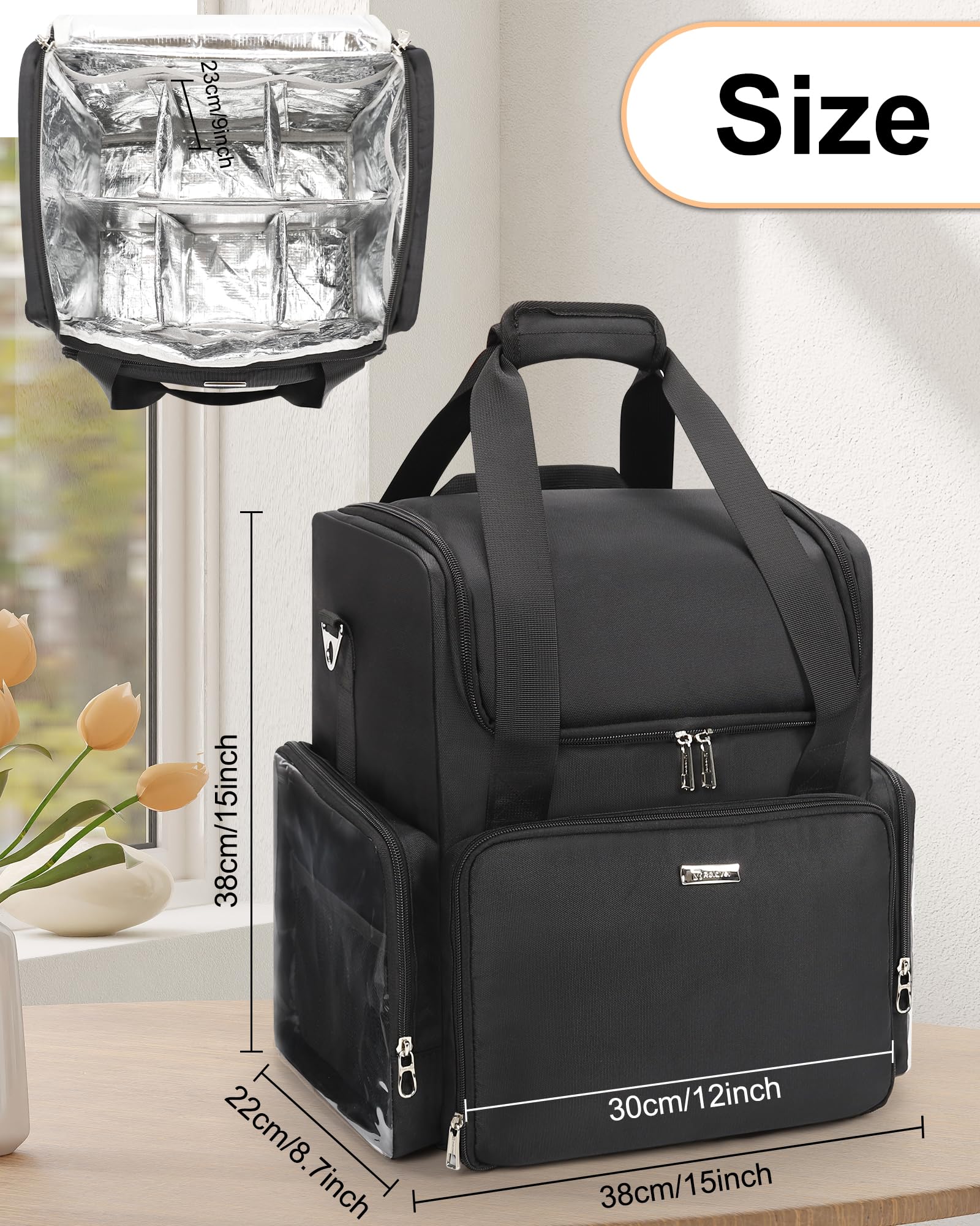 Relavel Friseur-Reisetasche Profi Friseurkoffer Friseurwerkzeugtasche Aufbewahrungsorganizer für Friseur-Essenziale, Barber-Zubehör mit Anpassbaren Trennwänden und Schulterriemen