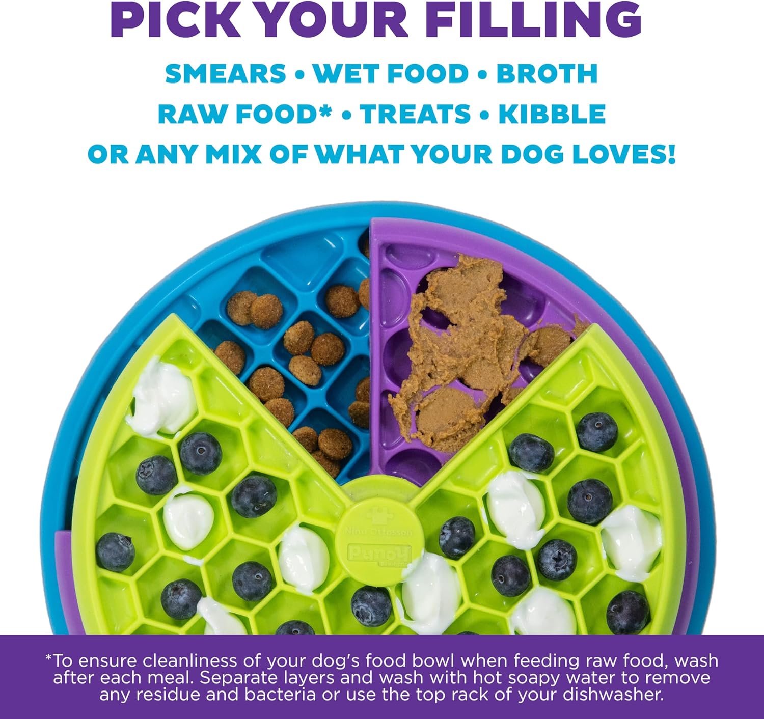 Outward Hound by Nina Ottosson Lickin’ Layers 3-in-1 Interactive Dog Feeder Puzzle, Lick Mat & Slow Feeder Bowl - Mental Stimulation Toy for Medium & Large Dogs, 2 Cup Capacity, 10.4 in x 2.8 in