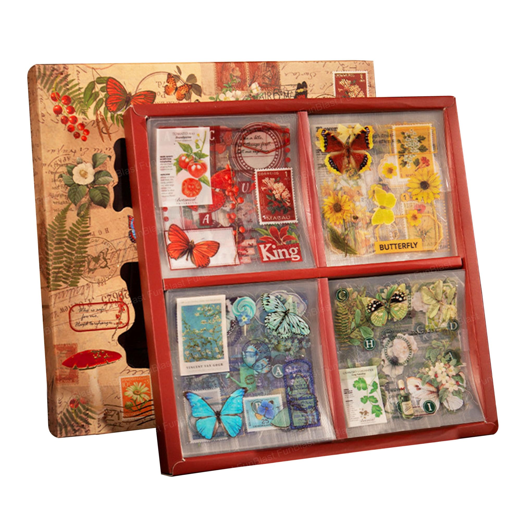 FunBlast Self Adhesive 700 Pcs /100 Sheets, Vintage Nature Stickers, Retro Flower Butterfly Plant Mushroom Decorative Stickers for Scrapbook, Japanese Style Sticker Set (Multicolor) (B0D6KS9FMB) Amazon Price History, Amazon Price Tracker