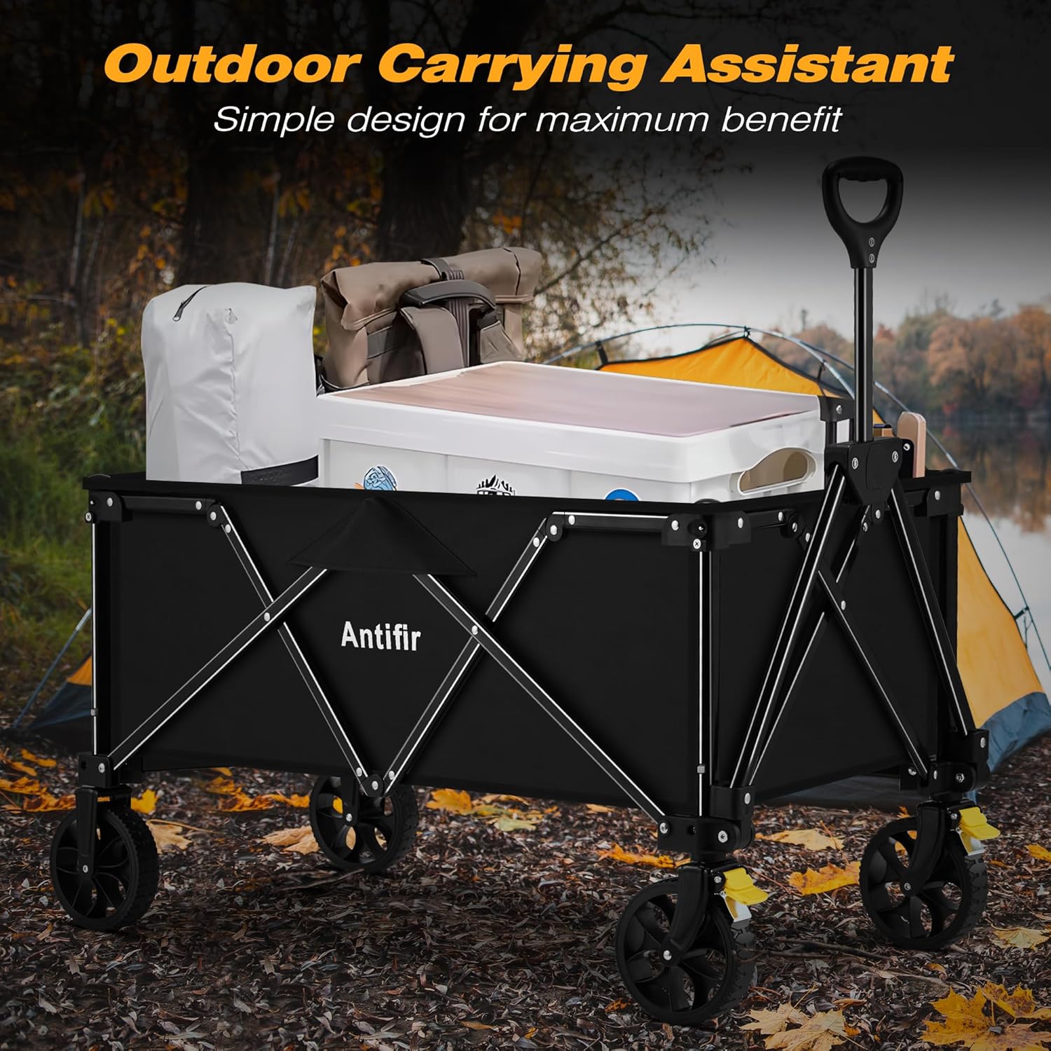 Collapsible Foldable Wagon with Wheels,Heavy Duty Utility Cart with Large Capacity,for Garden,Shopping,Groceries,Camping,Outdoor,Classic Black Collapsible Foldable Wagon with Wheels,Heavy Duty Utility Cart with Large Capacity,for Garden,Shopping,Groceries,Camping,Outdoor,Classic Black