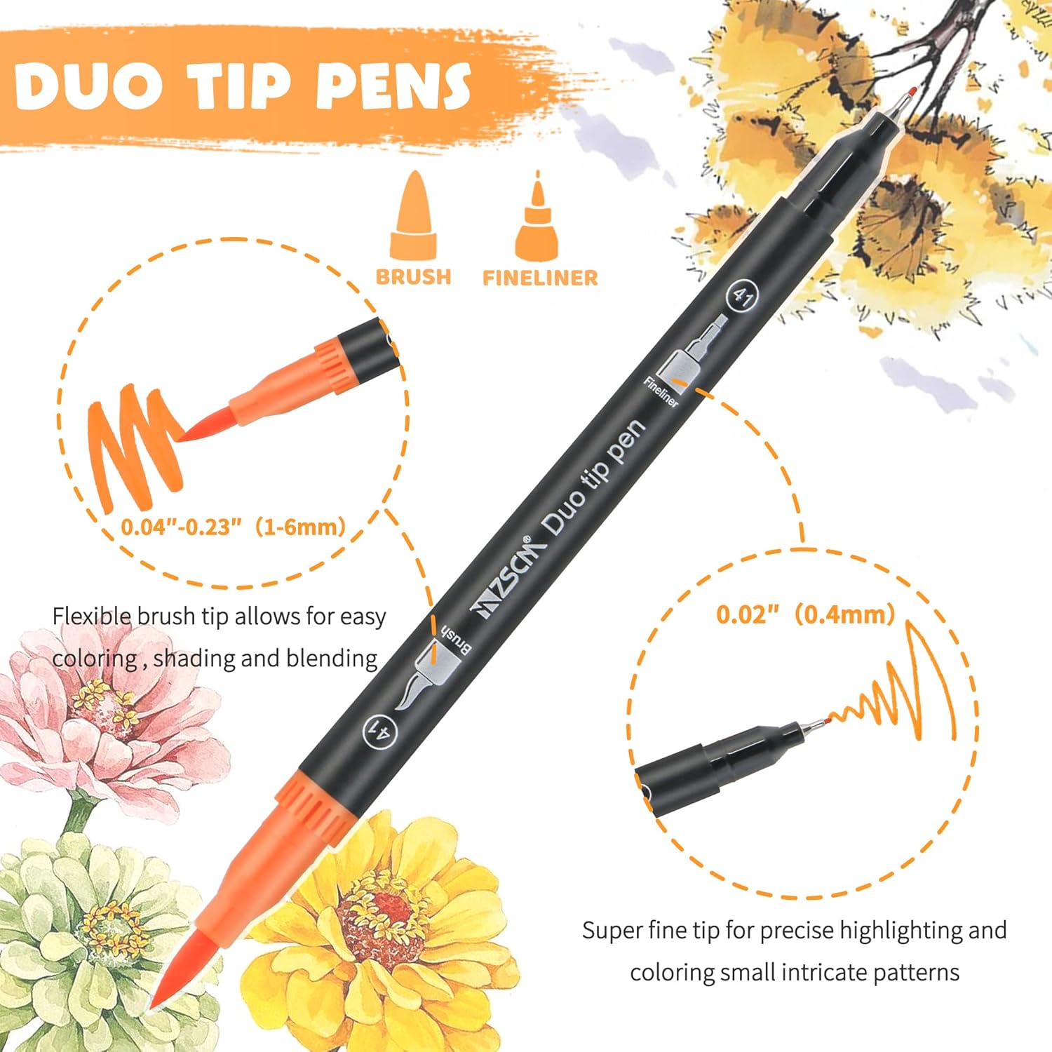 200 Colors Markers for Adult Coloring Books No Bleeding - Duo Tip Art Pens, Fine & Brush Coloring Marker for Adult Calligraphy, Illustration, Cards Drawing, Note taking Lettering, Journaling - Image 2