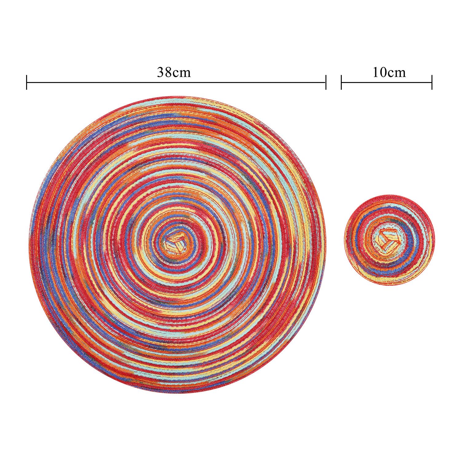 SHACOS Round Placemats and Coasters Set of 6 - Image 4