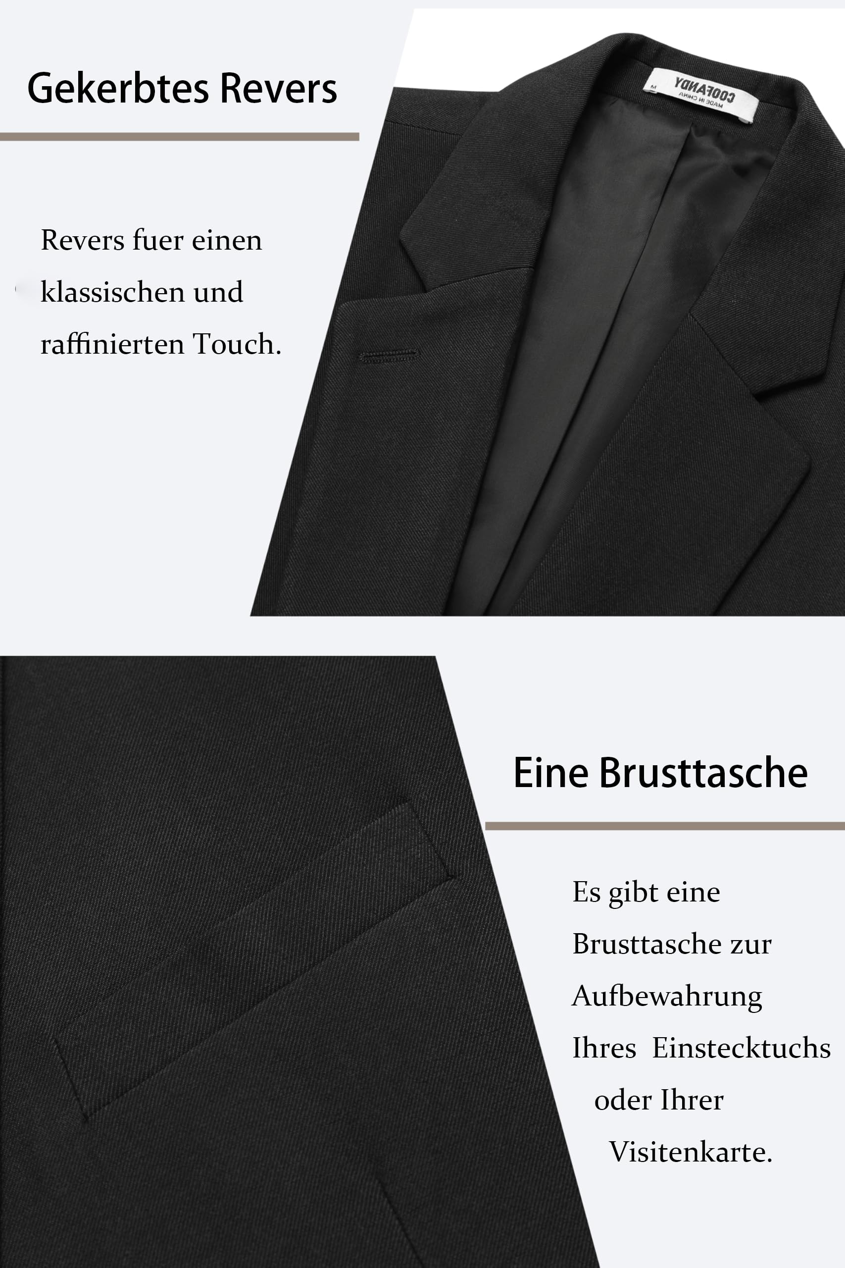 COOFANDY Herren Sakko Sportlich Blazer Business Sakkos Freizeit Anzugjacken Jackett für Hochzeit EIN Knopf Anzug