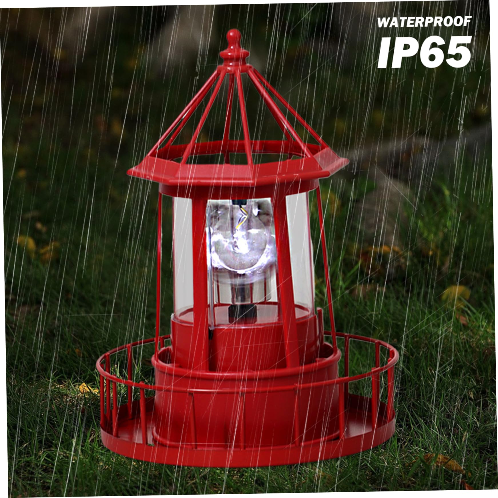 Faro LED Ad Energia Solare LaBlanc, Statua Girevole A 360 Gradi, Impermeabile, Per Giardino Cortile Decorazione Esterna Nero 78441636
