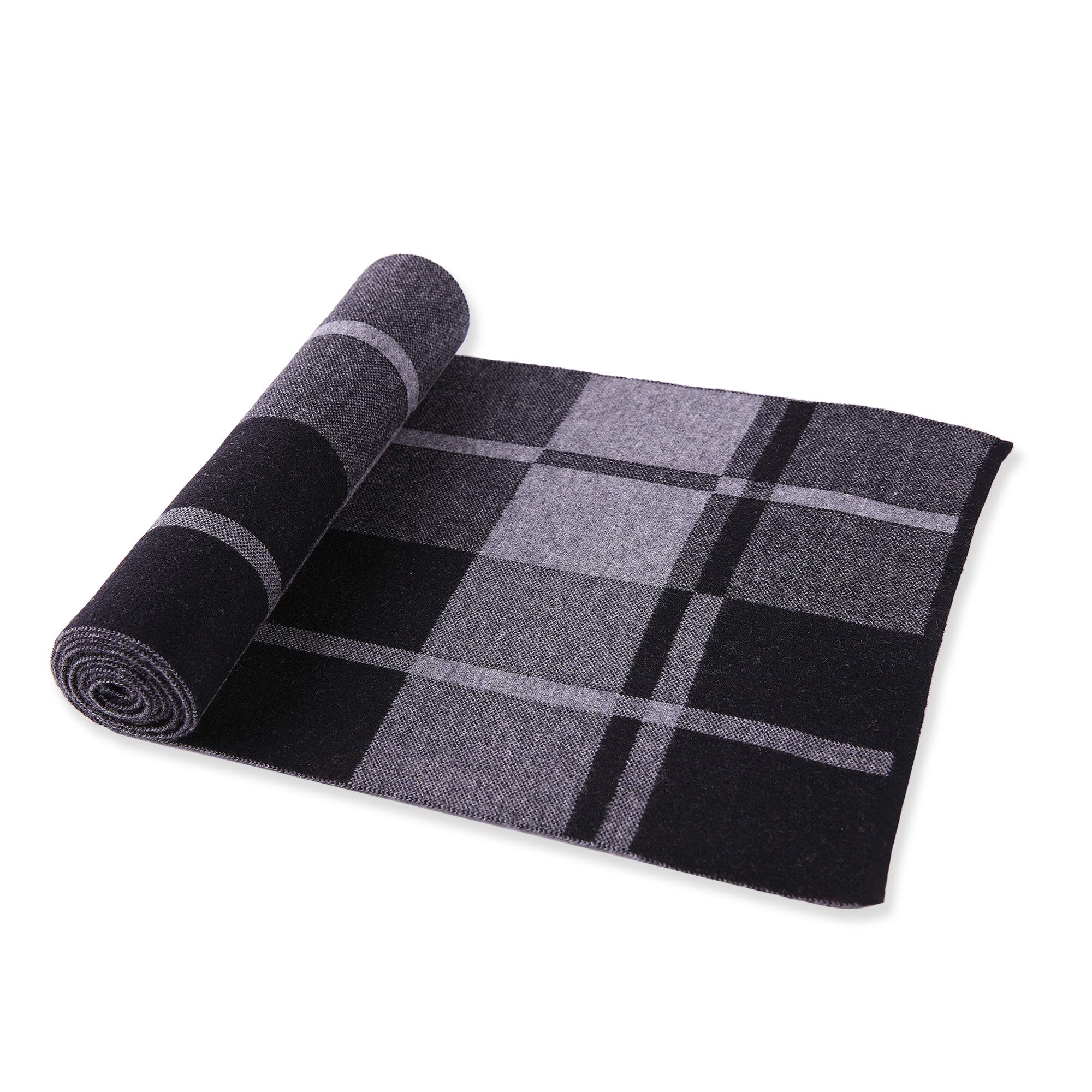 RIONA Echarpe d'Hiver Luxueuse Pour Hommes - 100% Laine, Sensation Cachemire, Chaude, Classic, 180 * 30cm