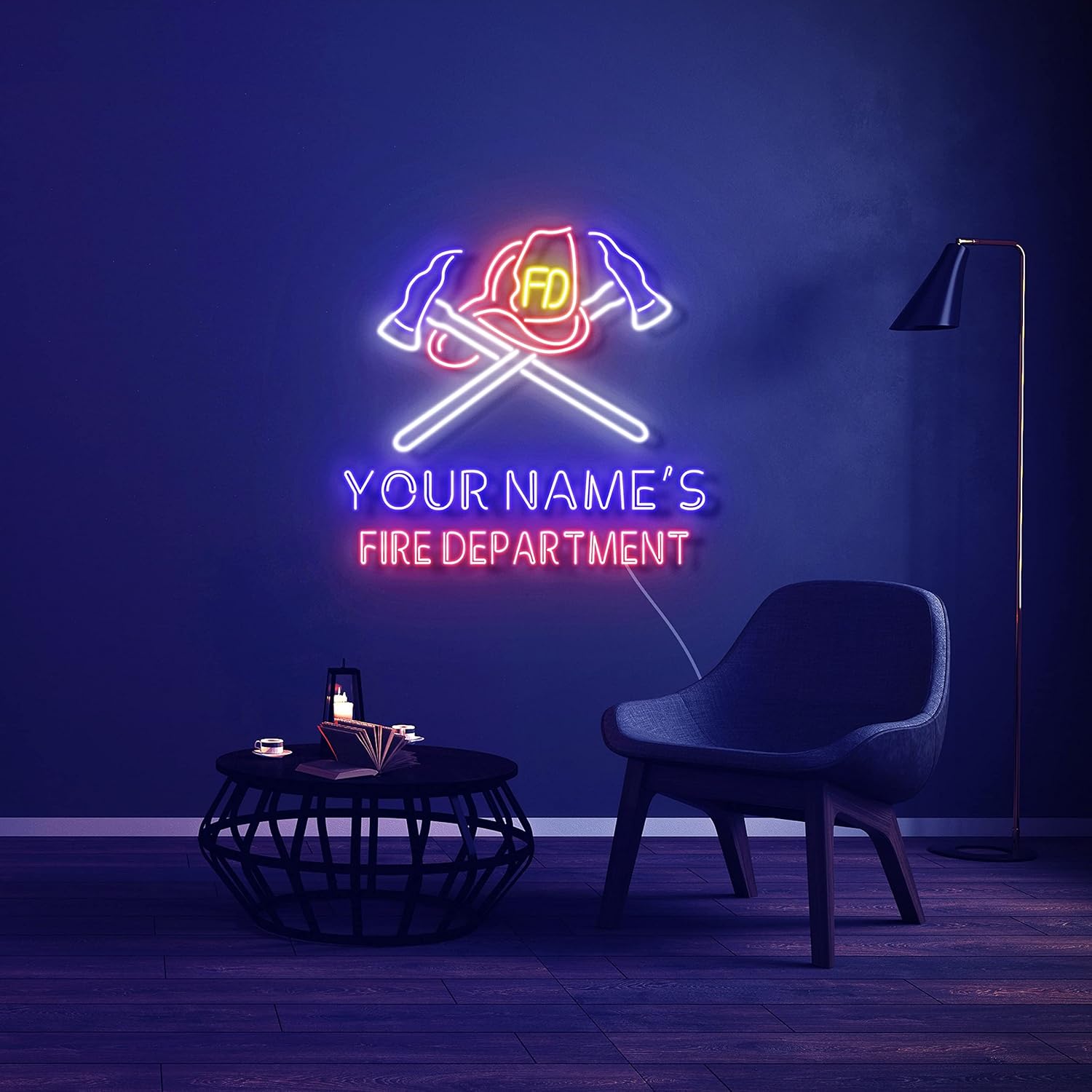 ADVPRO Fire Department Fighter Personalized Ultra-Bright LED Neon Sign - Multi-Color 7 - st16s55-fn-q0025-tm-m7