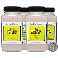 Vista 1 de Red Magnetic Iron Oxide [y-Fe2O3] 99% USP Food Grade Powder 12 Oz in 4 Bottles