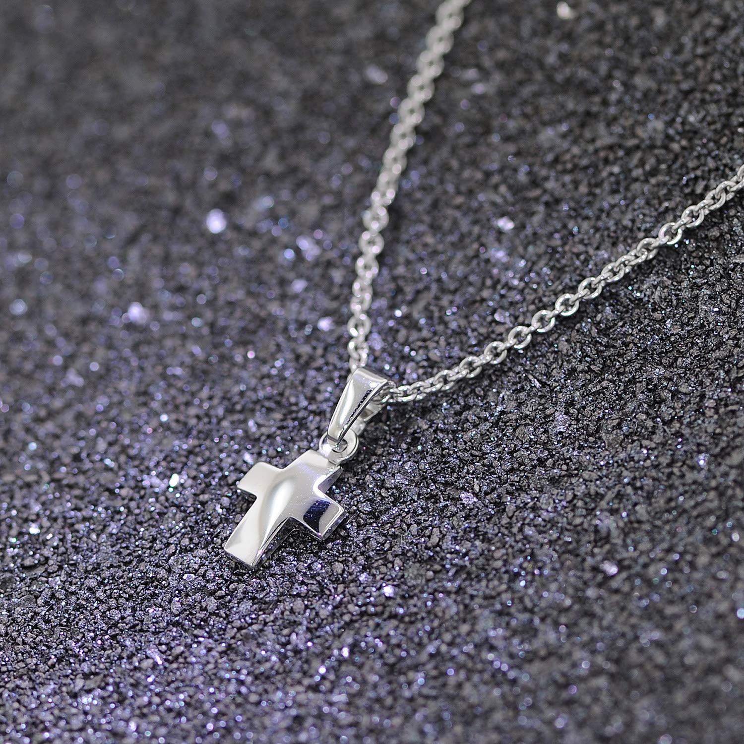 trendor Silber Kinder-Halskette mit Kreuz-Anhänger 35787