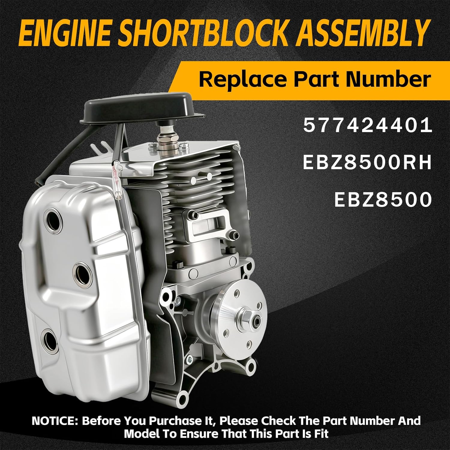 577424401 Engine Shortblock Assembly Compatible with Redmax EBZ8500RH EBZ8500 Backpack Blower Replacement 577424401 EBZ8500RH EBZ8500