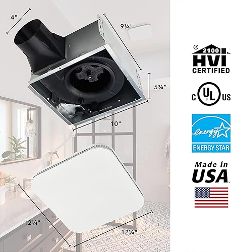 Miniatura 6 de Broan-NuTone AER80K Roomside CleanCover - Extractor de ventilación para baño, 80 CFM, 0.7 Sones, color blanco