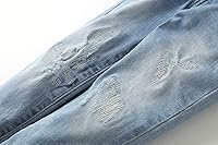 Vista 3 de KIDSCOOL SPACE Pantalones de mezclilla rasgados con banda elástica en el interior con anillos en D