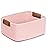 CHICVITA Pink Storage Baskets for Organizing, Gift Basket for Toys, Baby Basket for Diapers, Decorative Woven Baskets for Storage for Living Room, 14.5 x 13 x 6