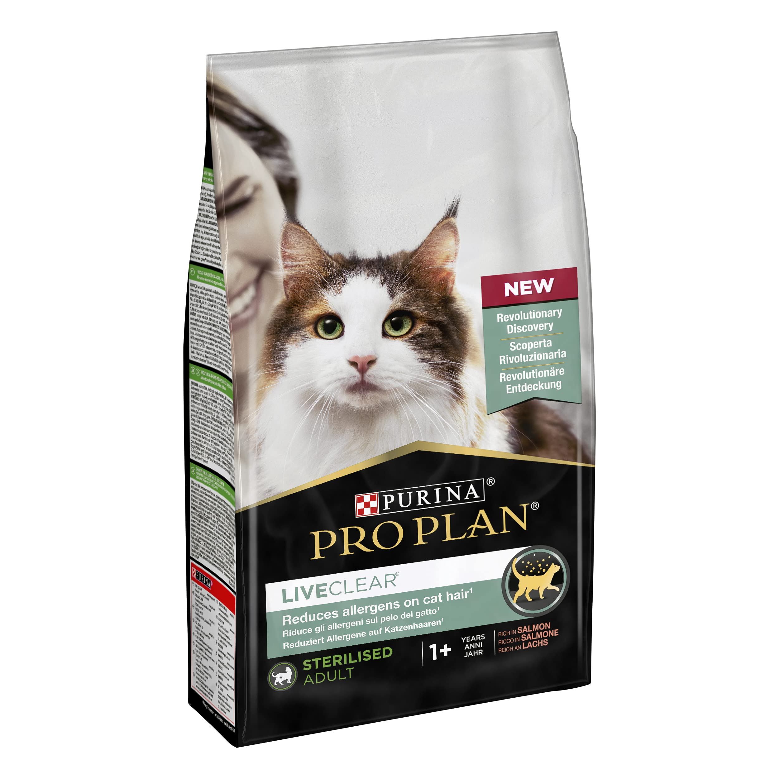 Purina PRO PLAN LiveClear Sterilised Adult | 1,4 kg | Alleinfutter für Katzen | Mit Lachs