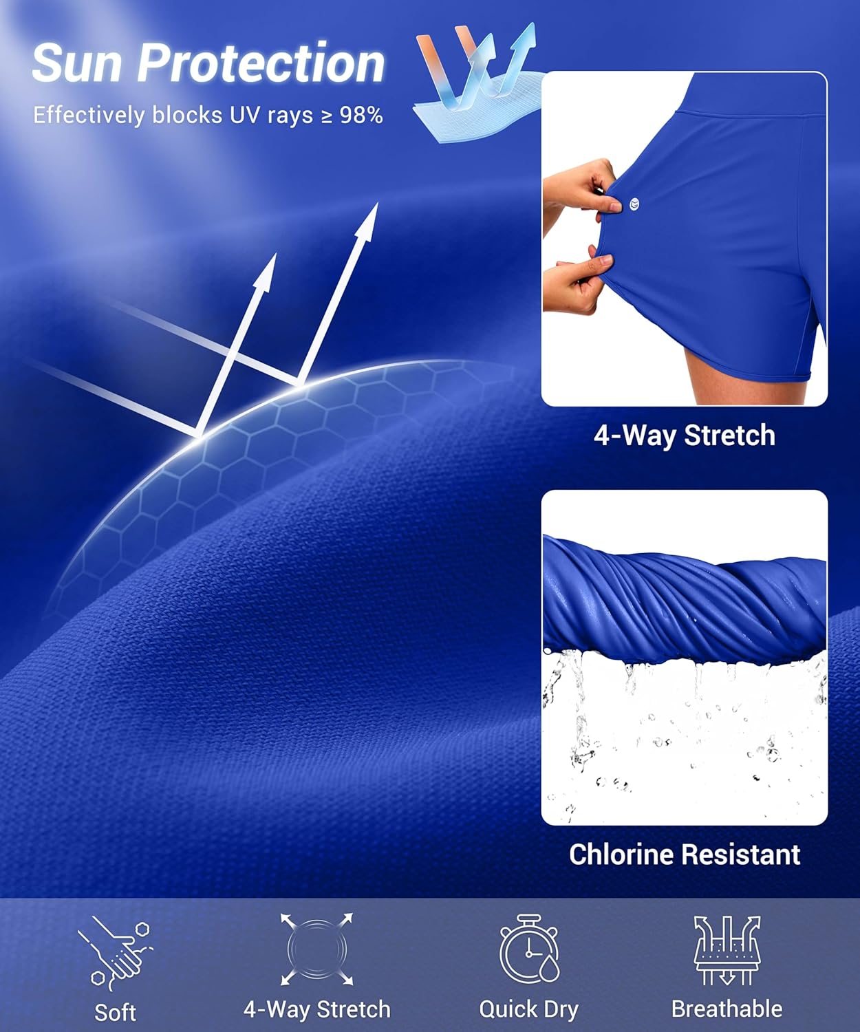 G Gradual Women's 5" Swim Board Shorts High Waisted Quick Dry Swimming Bathing Suit Bottoms for Women with Liner Pockets - Image 6