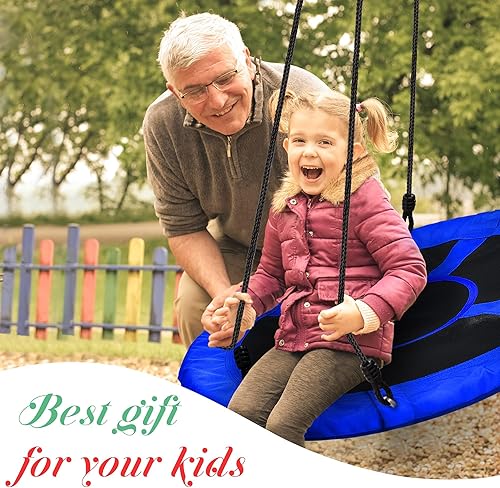 Miniatura 6 de PACEARTH Columpio de árbol de 40 pulgadas, capacidad de peso de 900 libras, 2 correas colgantes adicionales, cuerdas ajustables de múltiples hebras,