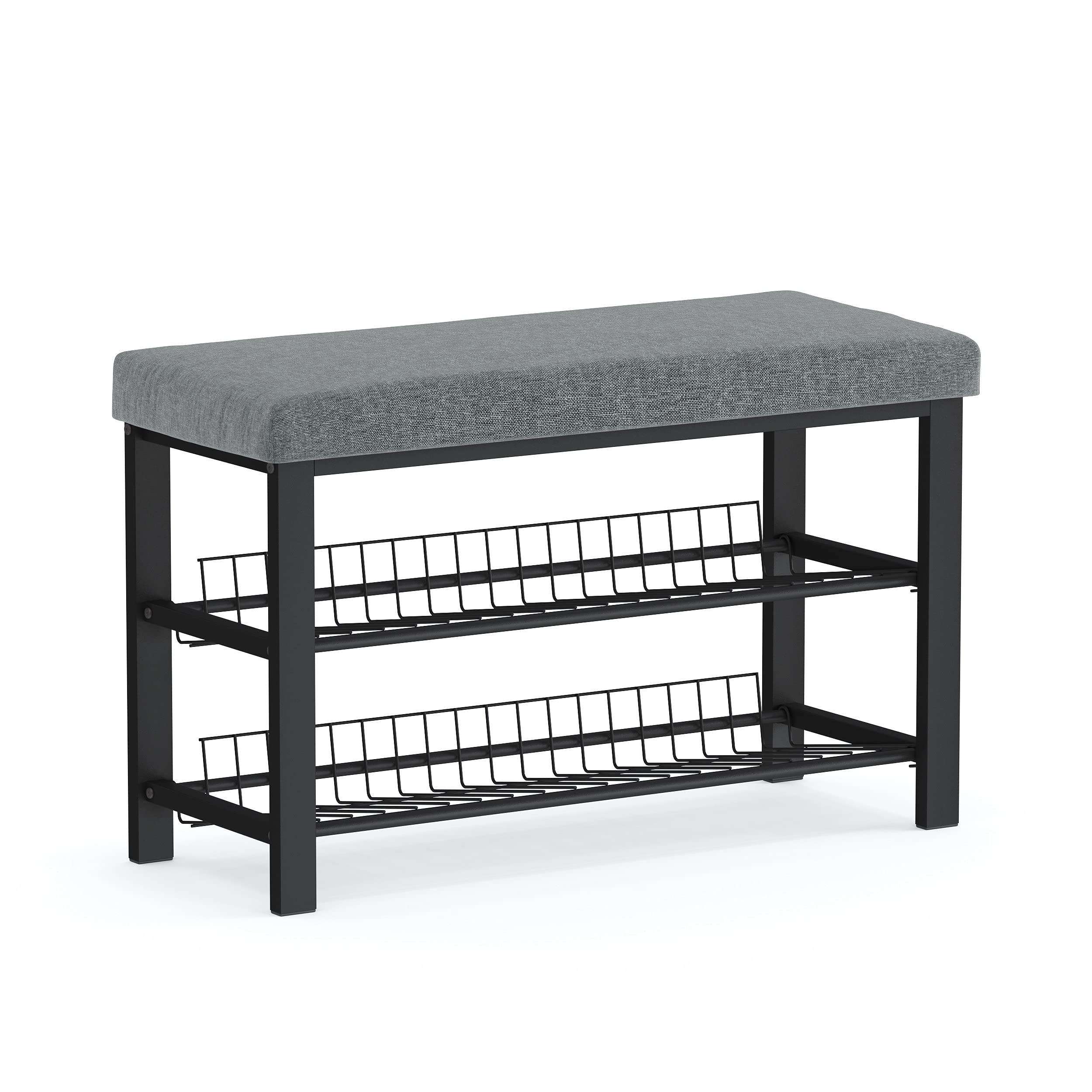 Stardis Stabiel Schoenenrek met Zitbank, Ruimtebesparend met 2 Roosterplanken, 81 x 50 x 32 cm, Mooi Gevormd voor Hal, Woon- en Slaapkamer, Bescherming Tegen Krassen