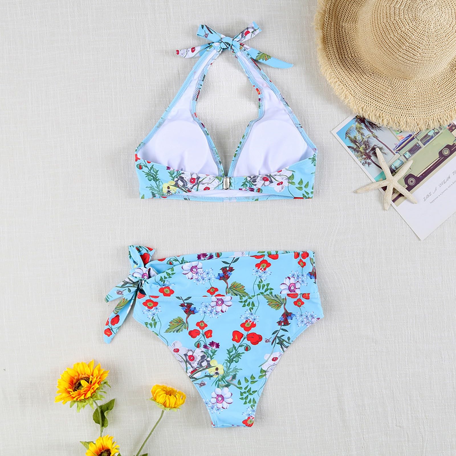 Kobiety Bikini Zestaw Osobowość Moda Wygodne Gorące Paski Jednolity Kolor Strappy, Czerwony (Arbuz Czerwony), M