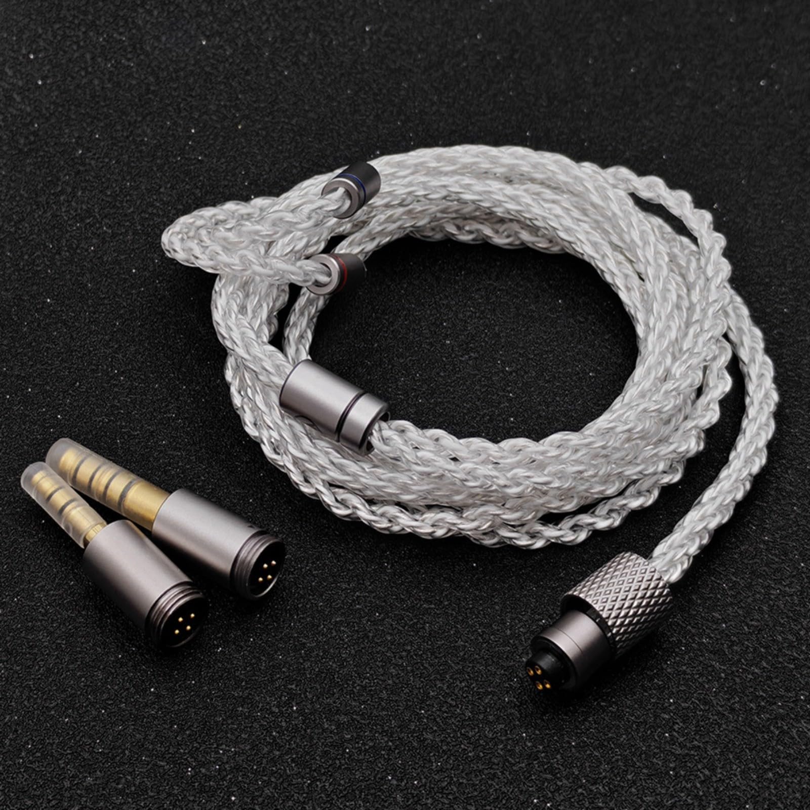Cable de auriculares tipo C 3 en 1 con conectores de 44 mm y 35 mm, chapado en plata para cobre cristal, 12 m de longitud para escuchar audiófilos y uso de viaje (3 en 1)