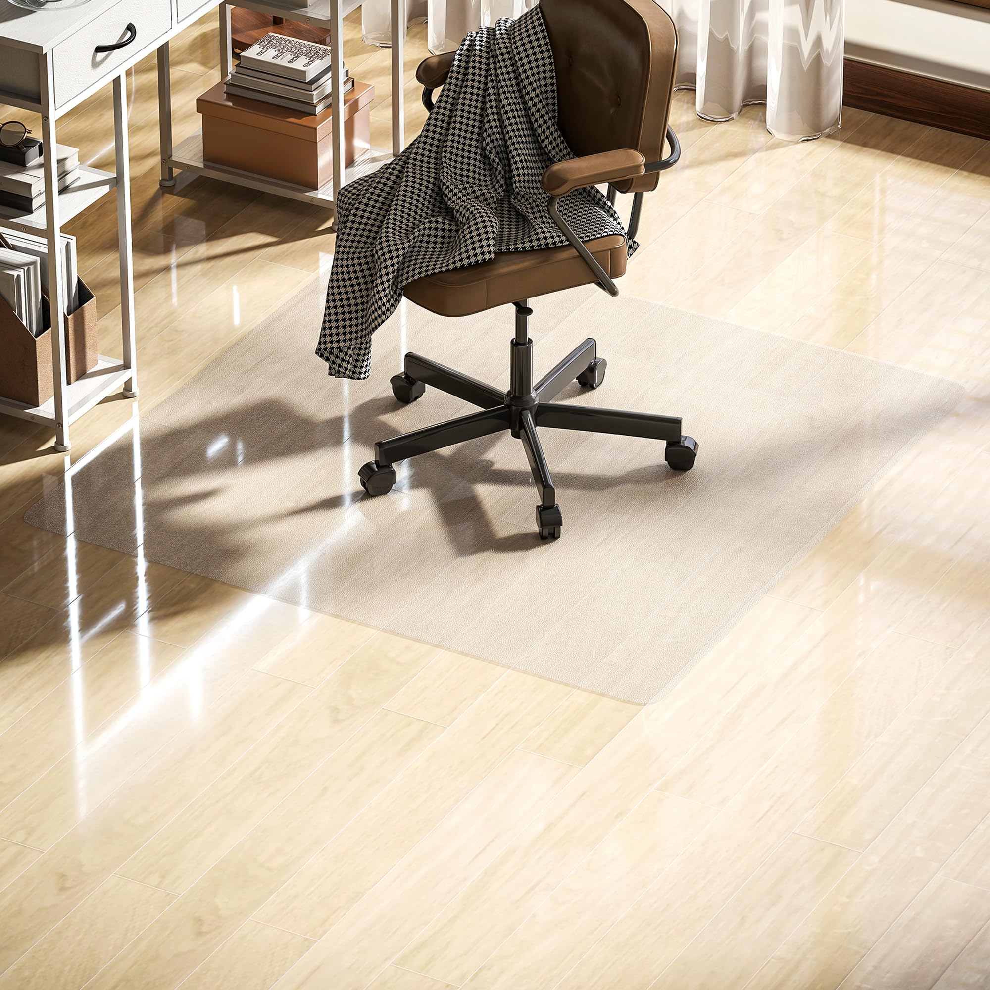 HOMCOM Tapis de Chaise de Bureau 120x120cm Rectangulaire Tapis de Protection antidérapants en Plastique Transparent