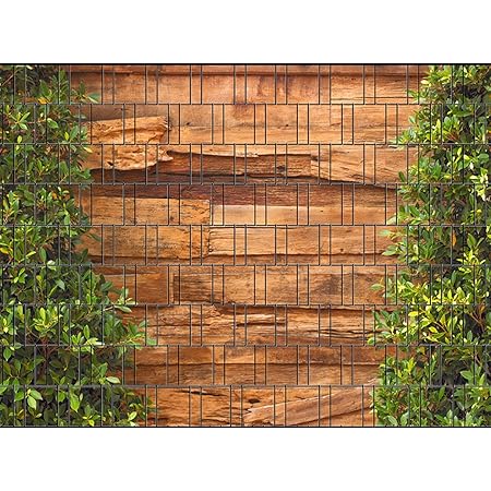 INTRATEC DesignZaunSichtschutzstreifen Holzdekor Caramel Oak 10