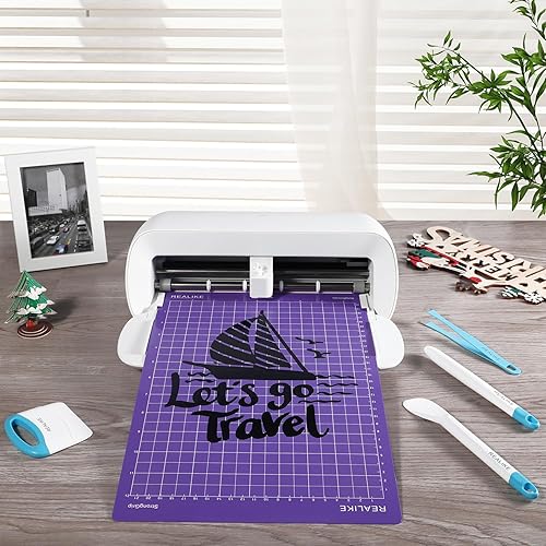 Miniatura 6 de REALIKE Alfombrilla de corte para Cricut Joy Xtra de 8.5 x 12 pulgadas (2 agarre estándar, 2 LightGrip, 2 StrongGrip 6 alfombrillas), variedad de
