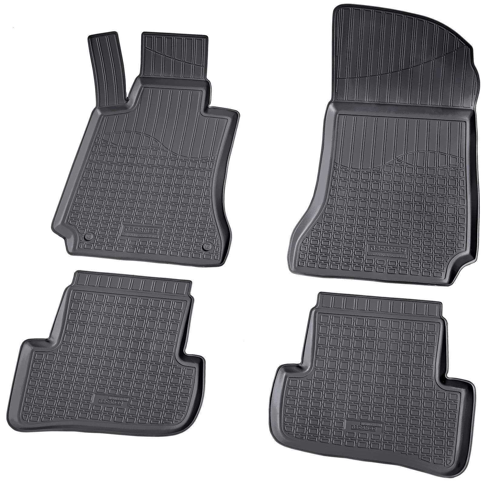 RECAMBO Gummimatten & Kofferraumwanne Set passend für Mercedes C-Klasse | W204 Limousine | BJ 2007-2014 - 100% passgenaue Auto Fußmatten und Kofferraummatte aus hochwertigen rutschfesten TPE - Schwarz