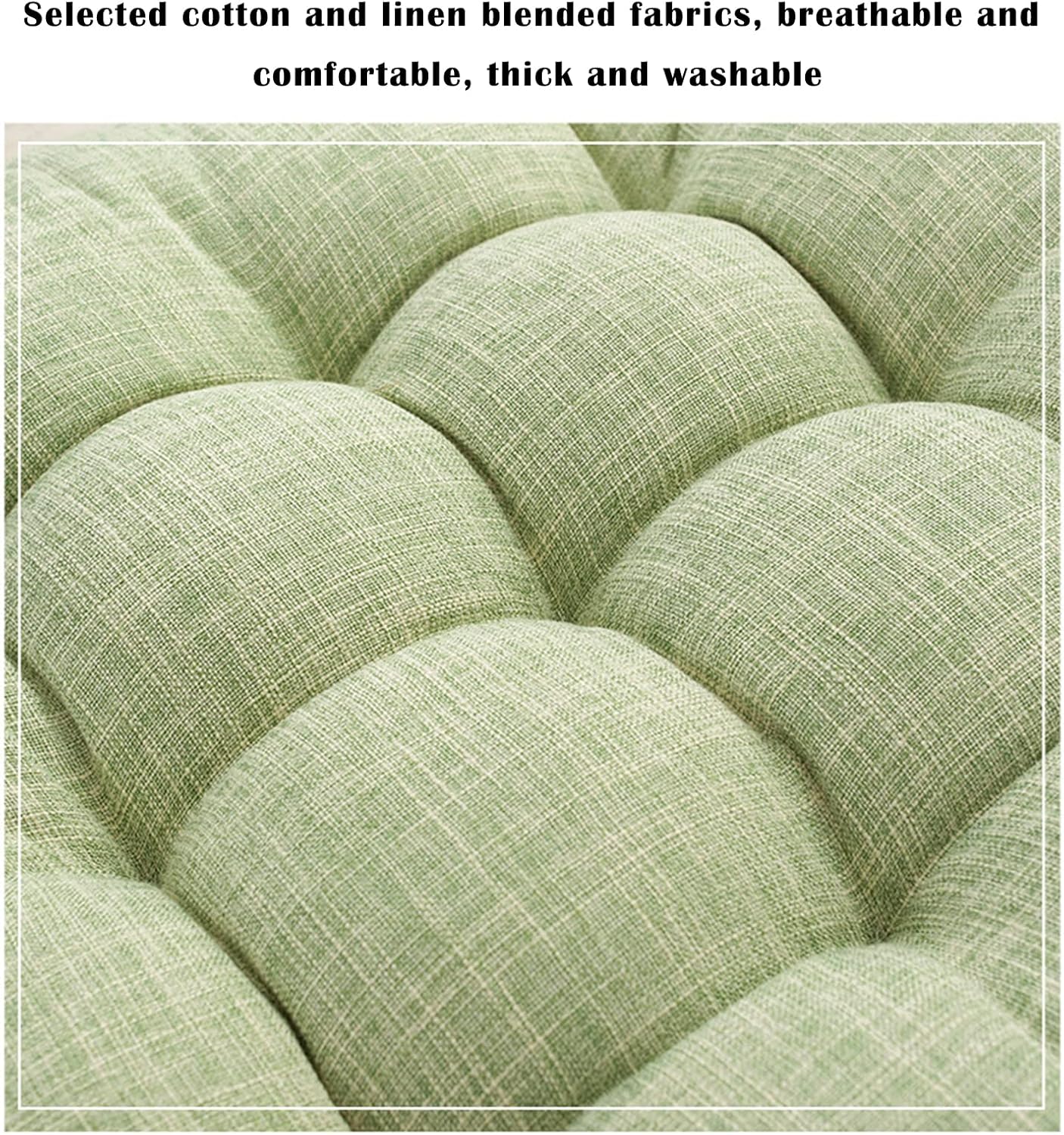 kingsea フロアピロークッション 正方形 コットンリネン フロアクッション 21インチ x 21インチ 椅子パッドクッション