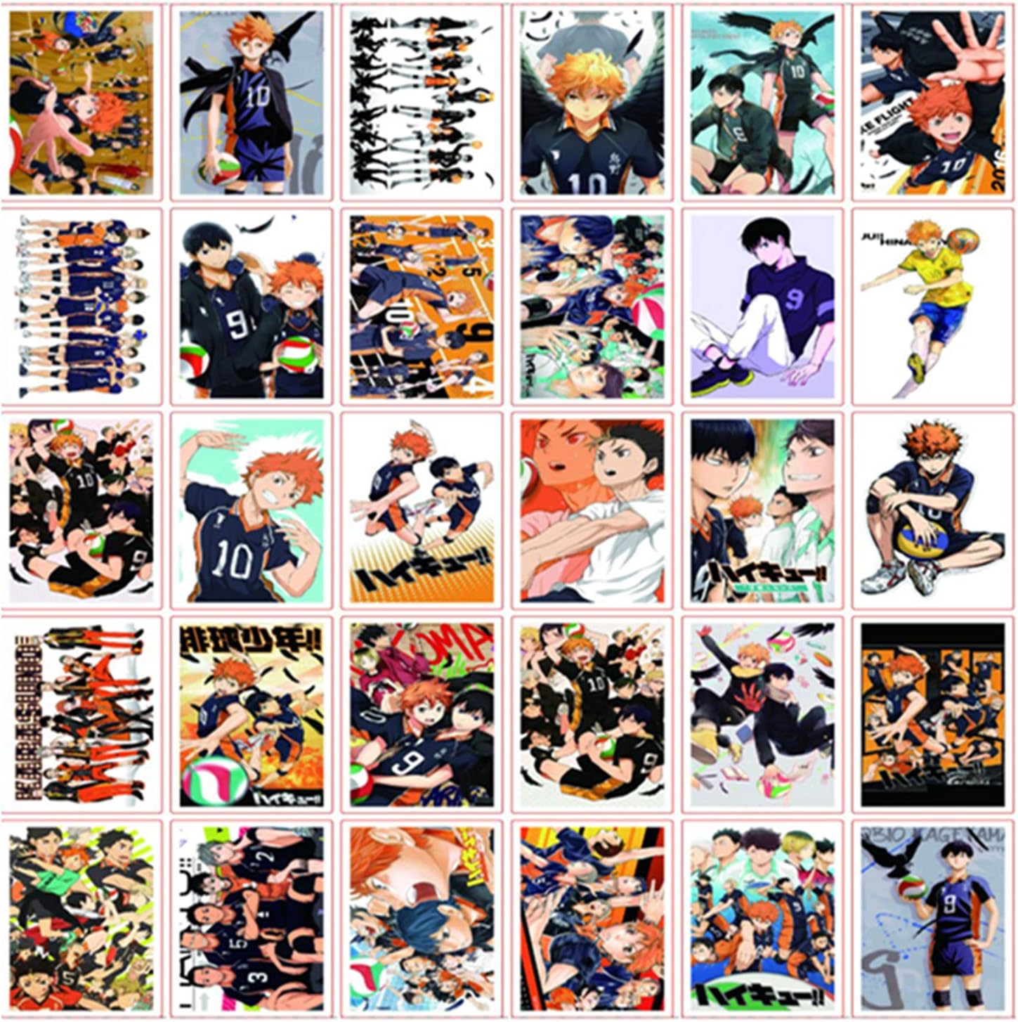SMMUSEN Gift Sets for Fans,Including Anime Haikyuu Drawstring Backpack, 1Pcs Bracelets, 1Pcs Lanyard, 2Pcs Keychains, 4Pcs Button Pins, 30Pcs Lomo Cards, 50Pcs Haikyuu Stickers
