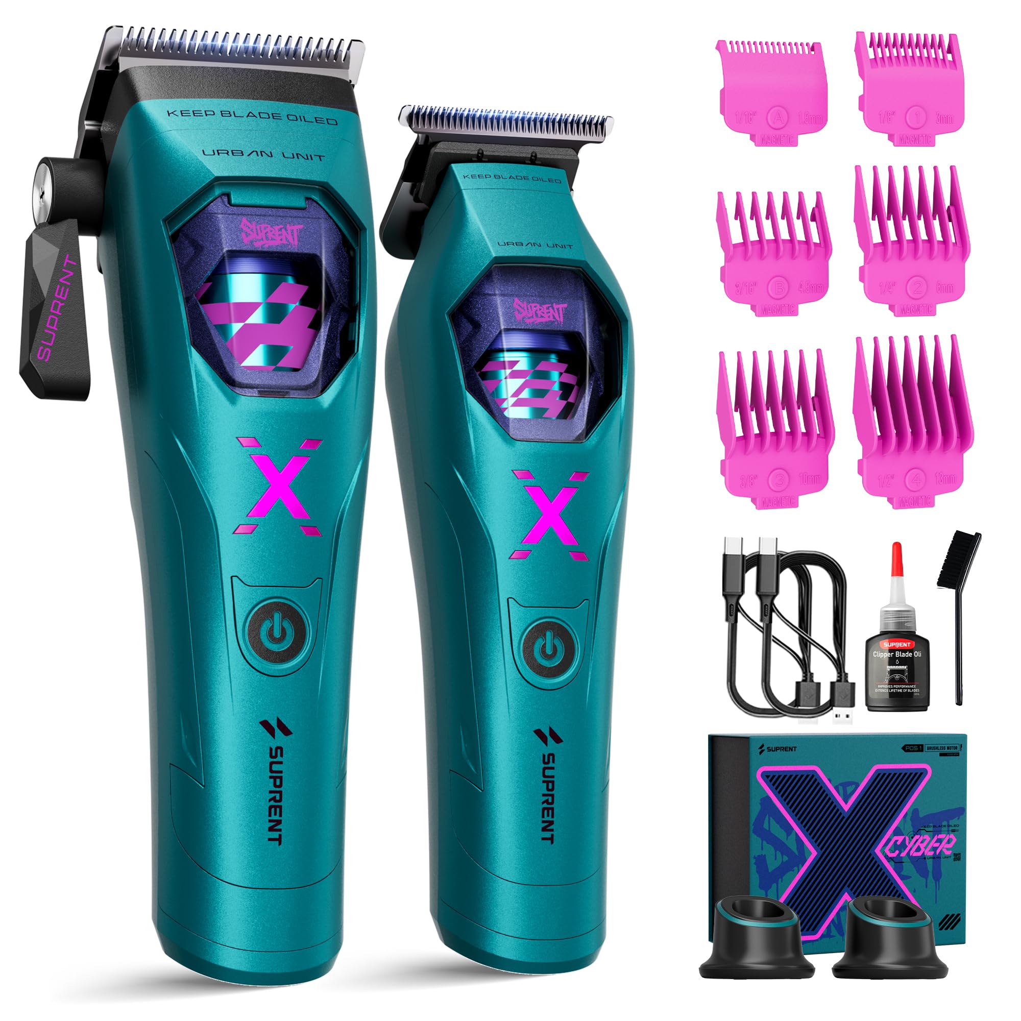 SUPRENT X-Cyber Professional Hair Clippers for Men Green