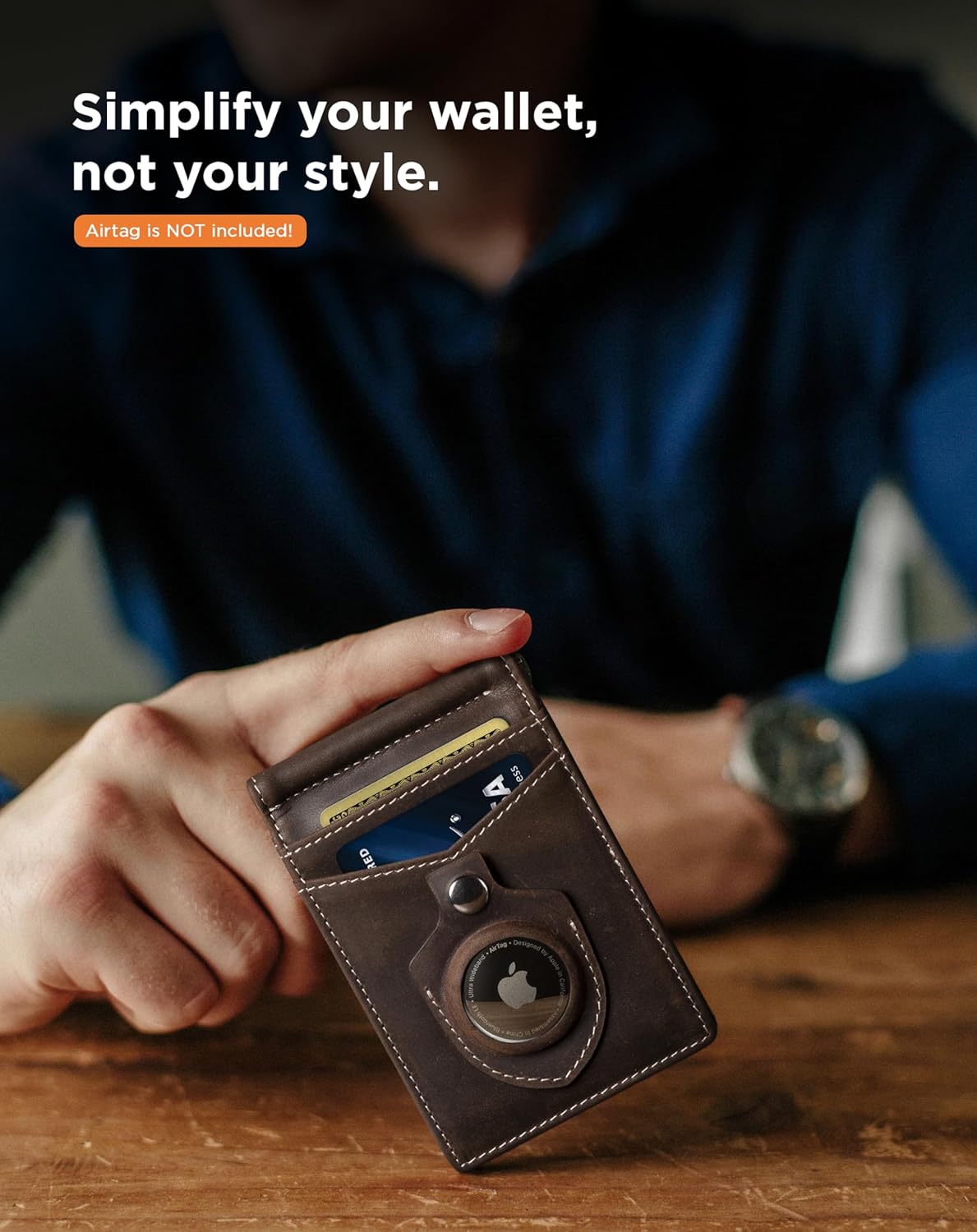 SERMAN BRANDS RFID Blocking Wallet Slim Bifold - Genuine Leather Minimalist Front Pocket Wallets for Men with Money Clip Gift - Image 2