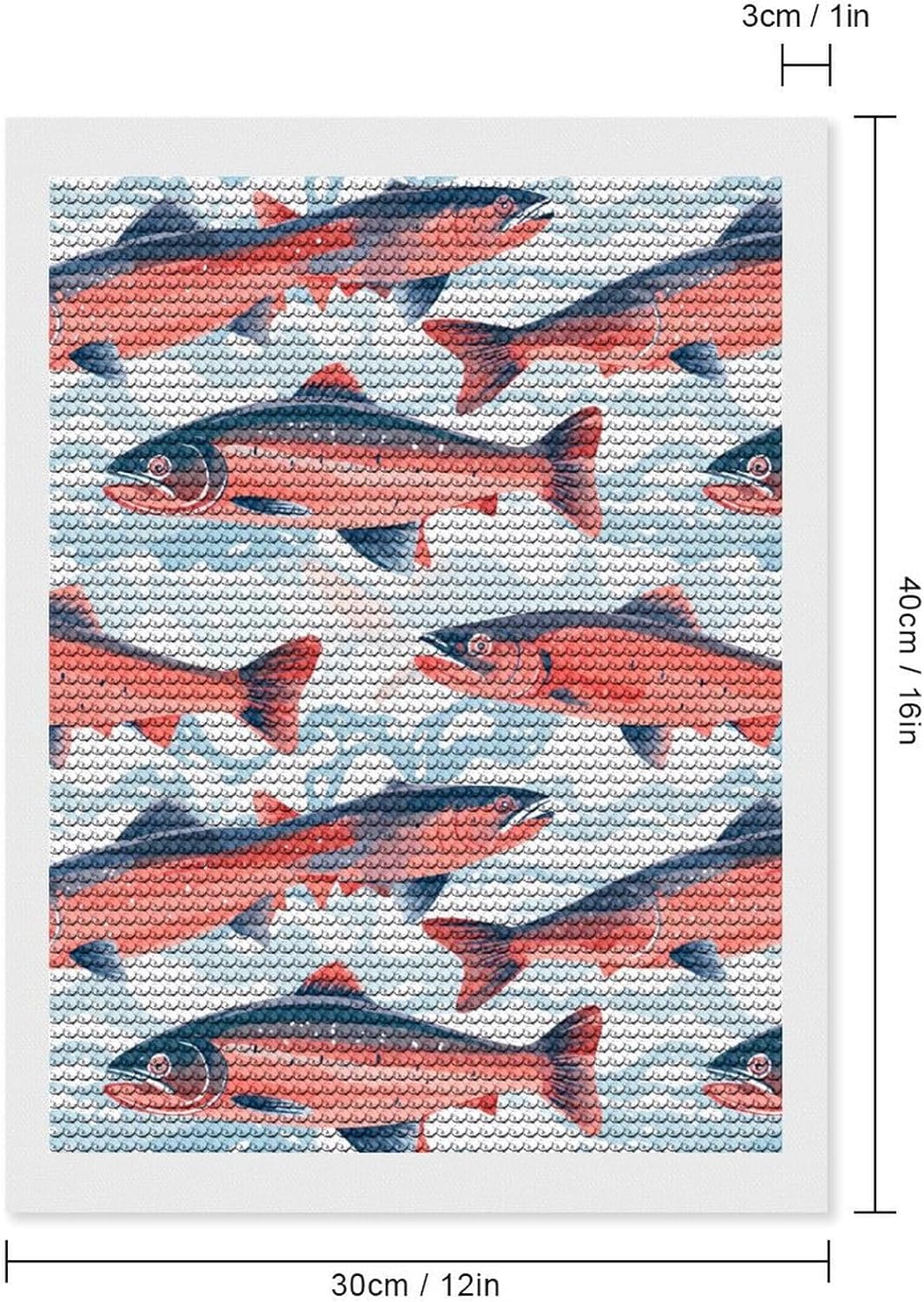 Alaska Wild Salmon Fish Custom Diamond Art Kits for Adults Round Full Drill Picture for Home Decoration