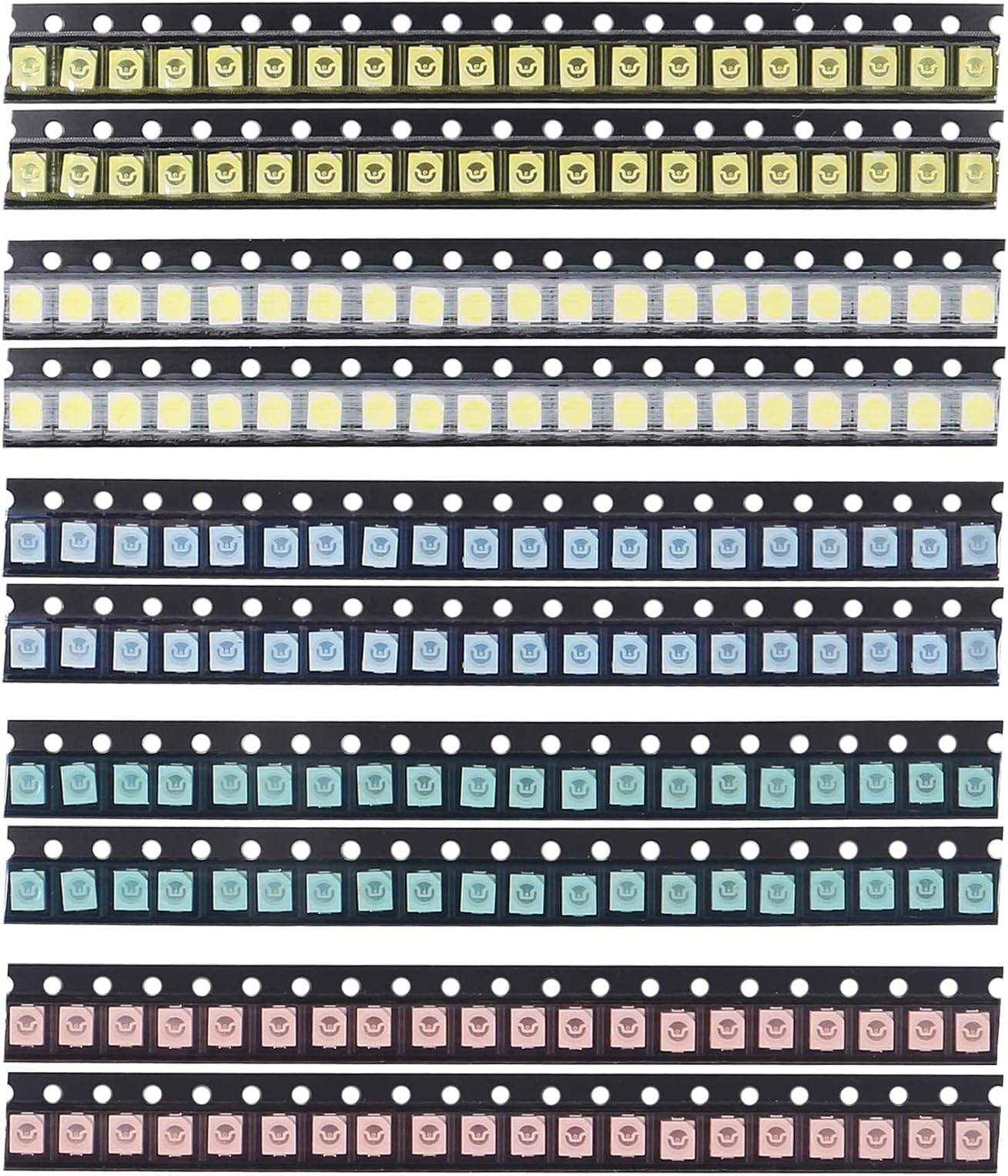 3528 1210 SMD LED Kit 200pcs 5 Colors SMD LED Diode Lights Kit Super Bright Lighting Bulb Lamps,Electronics Components Light,Emitting Diodes (Mini Chip 0.12 x 0.1 inch)