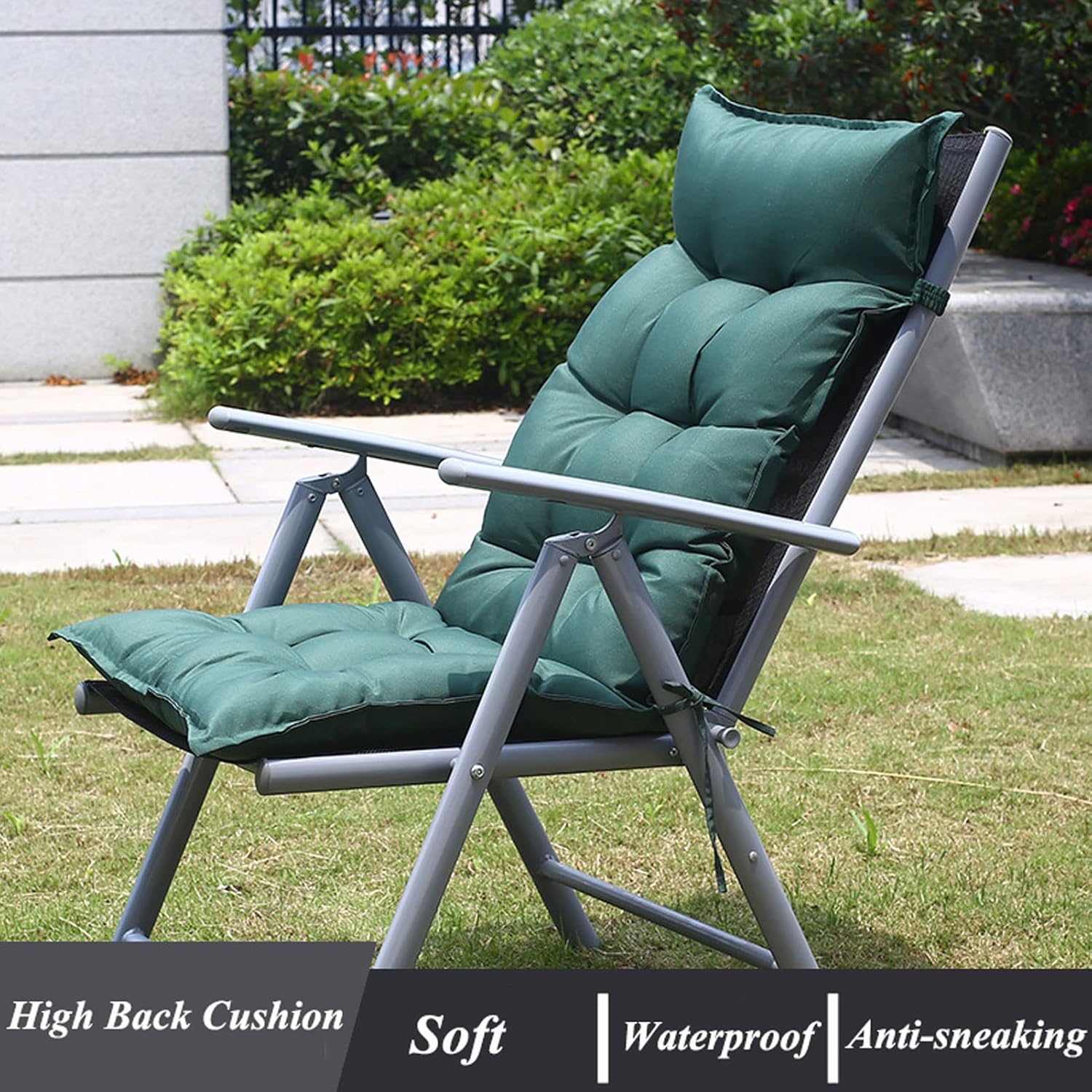 Indoor or Outdoor High Back Patio Chair Mats, Outdoor Seat Back Chair Cushion Sun and Fade Resistant, Seat Cushion Anti-Slip, Outdoor Seat/Back Chair Cushion (BeigeB 120x50x8cm)
