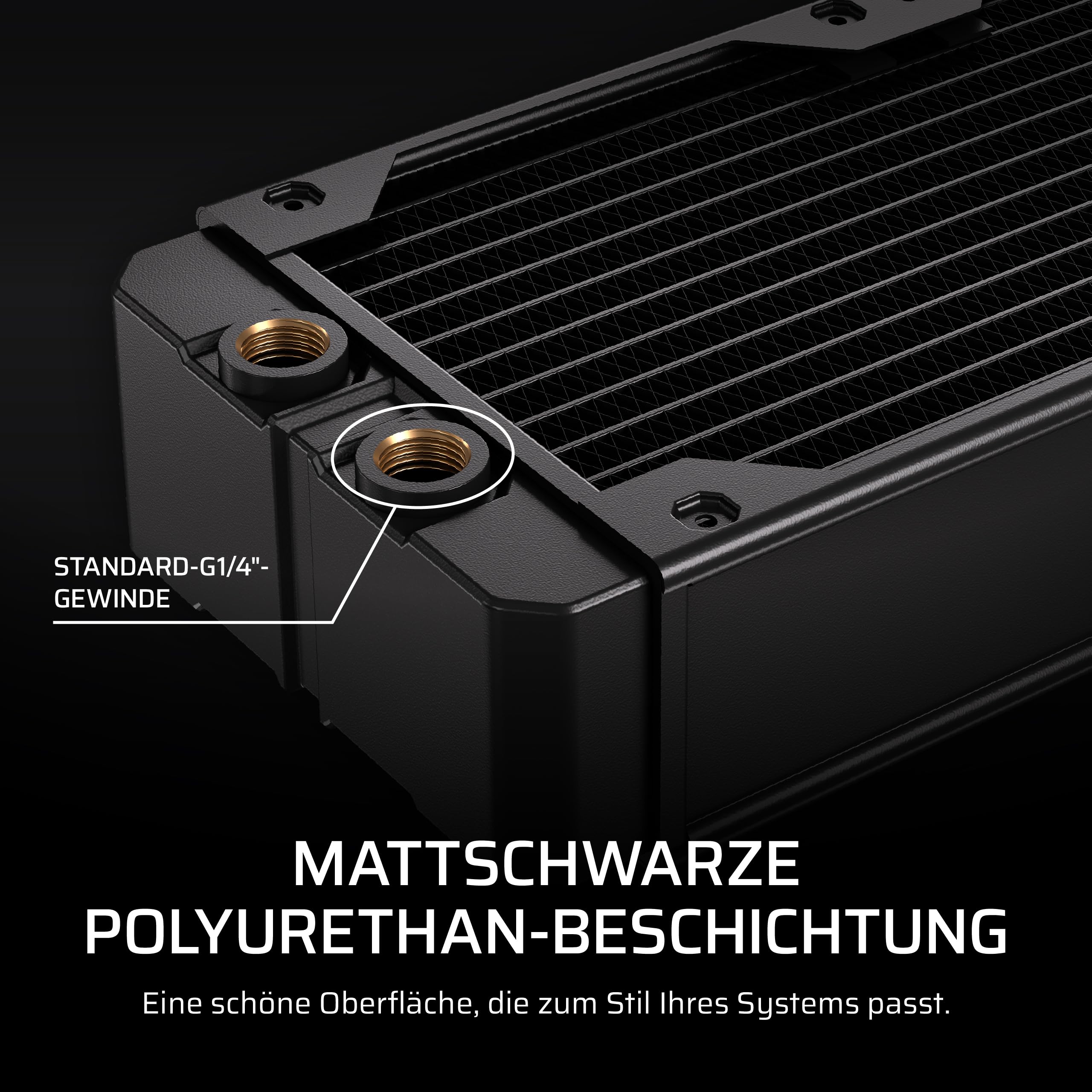 CORSAIR Hydro X Serie XR7 360mm V2 Radiator für Custom-Wasserkühlung – Kompatibel mit iCUE LINK-Lüftern – 3 x 120 mm Lüfterhalterungen – Schraubenschutzplatten – G1/4-Zoll-Gewinde – Schwarz