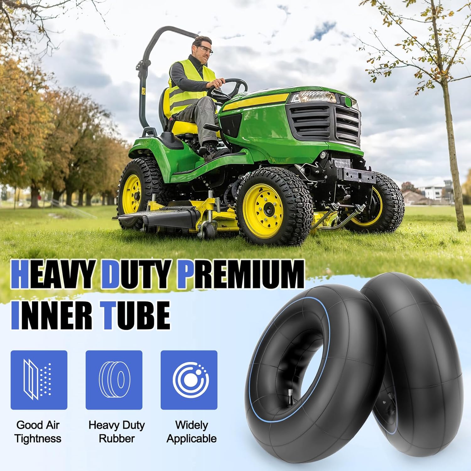 Heavy Duty 20x8.00-8 Inner Tube, 20x8x8 20x10.00-8 20x10x8 Universal Replacement Tire Inner Tube with TR13 Straight Valve Stem for Mower Tractor Snow Blower Go Kart Mini Bike Golf Cart ATV 2 Pack