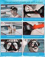 Vista 10 de Greatever - Set de esnórquel seco, visión panorámica ancha, máscara de buceo anti vaho, equipo profesional de esnórquel