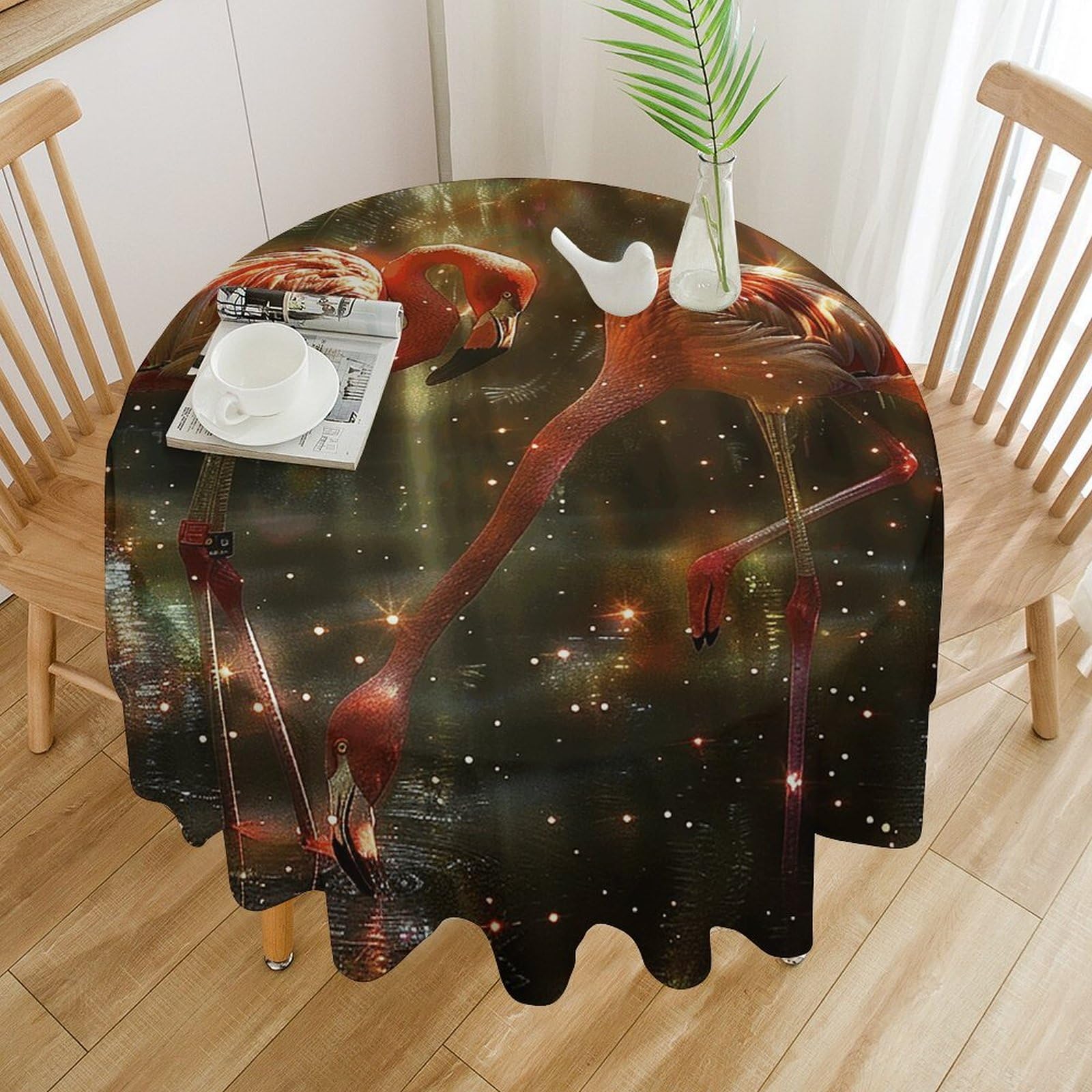 Nappe anti-tache ronde 127x127 cm lavable pour protéger la table des enfants